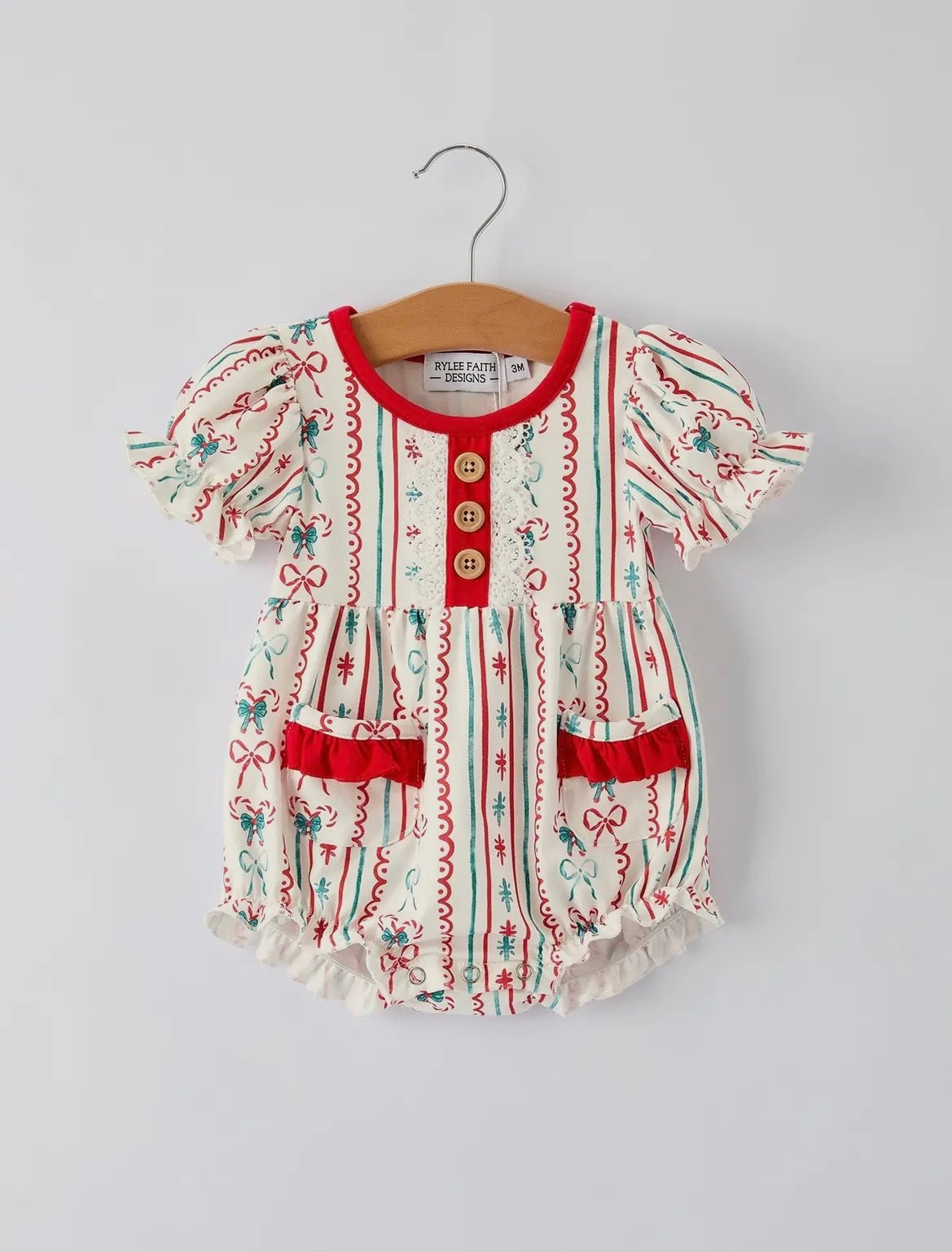 Wrapped in Bows girls Christmas bubble